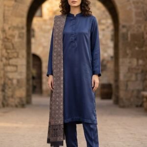 Fabric silk with dyed organic hand made block print dupatta